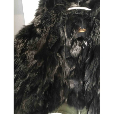 Pre-owned Barbed Khaki Raccoon Coat