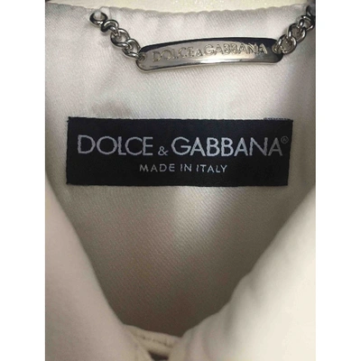 Pre-owned Dolce & Gabbana White Leather Jacket