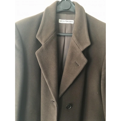 Pre-owned Emporio Armani Wool Coat In Brown