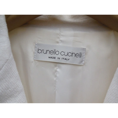 Pre-owned Brunello Cucinelli Linen Jacket In White