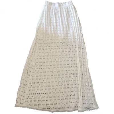 Pre-owned Pinko White Cotton Skirt