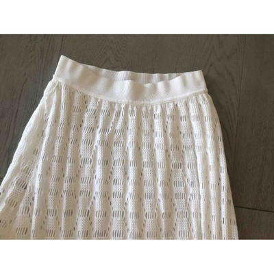 Pre-owned Pinko White Cotton Skirt