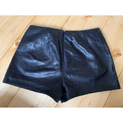 Pre-owned J Brand Leather Mini Short In Black