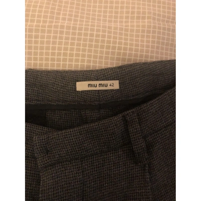 Pre-owned Miu Miu Wool Bermuda In Grey