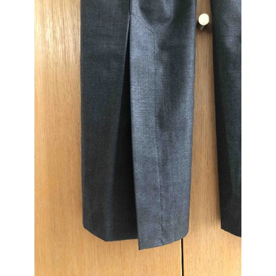 Pre-owned Alexander Mcqueen Grey Wool Trousers