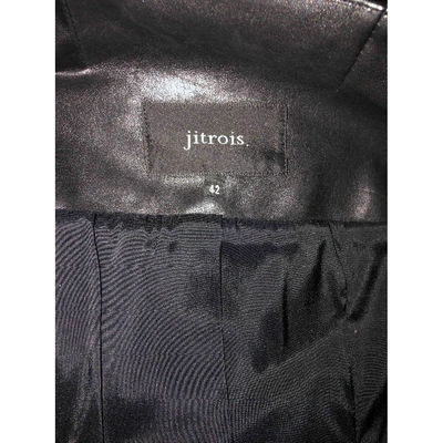 Pre-owned Jitrois Leather Coat In Black