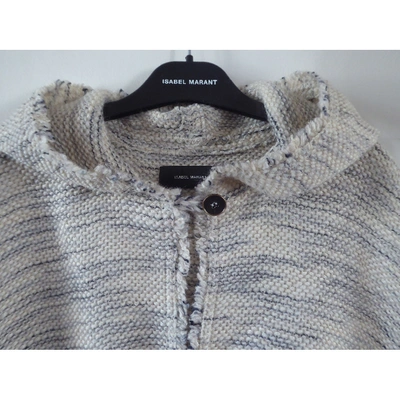 Pre-owned Isabel Marant Wool Poncho In Ecru