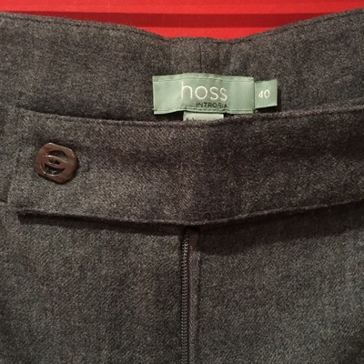 Pre-owned Hoss Intropia Wool Straight Pants In Grey