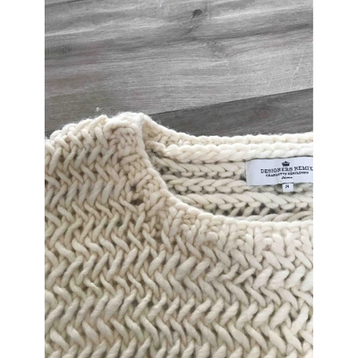Pre-owned Designers Remix Wool Jumper In White