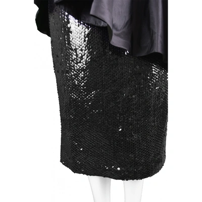 Pre-owned Mignon Silk Mid-length Dress In Black