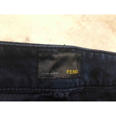 Pre-owned Fendi Slim Jeans In Blue