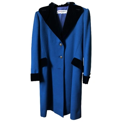 Pre-owned Saint Laurent Blue Wool Coat