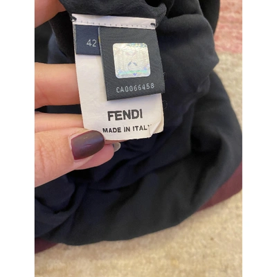 Pre-owned Fendi Silk Mini Dress In Burgundy