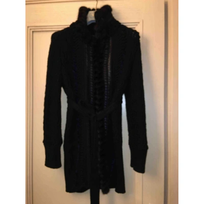 Pre-owned Roberto Cavalli Wool Coat In Black