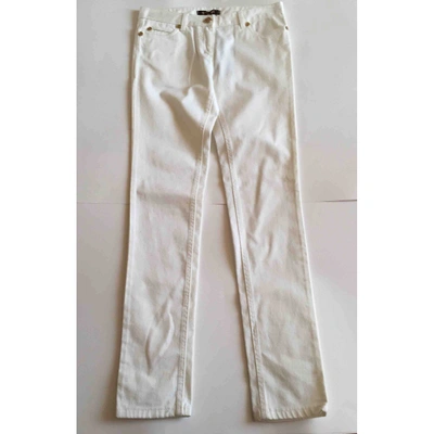 Pre-owned Roberto Cavalli Straight Jeans In White