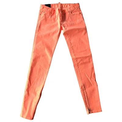 Pre-owned Dsquared2 Slim Pants In Orange