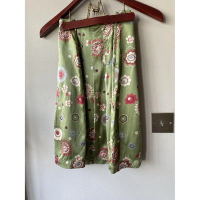 Pre-owned Hartford Silk Skirt In Green