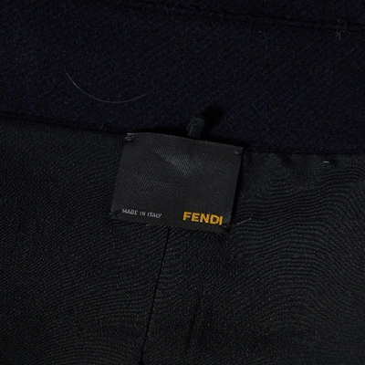 Pre-owned Fendi Wool Peacoat In Blue