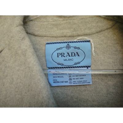 Pre-owned Prada Cashmere Caban In Grey