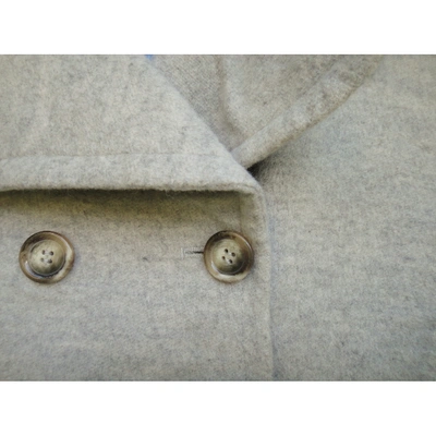 Pre-owned Prada Cashmere Caban In Grey
