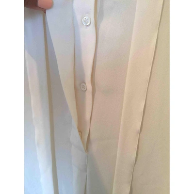Pre-owned Valentino Silk Dress In White