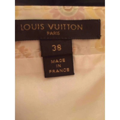 Pre-owned Louis Vuitton Silk Mini Skirt In Ecru