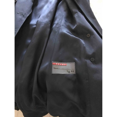 Pre-owned Prada Trench Coat In Blue