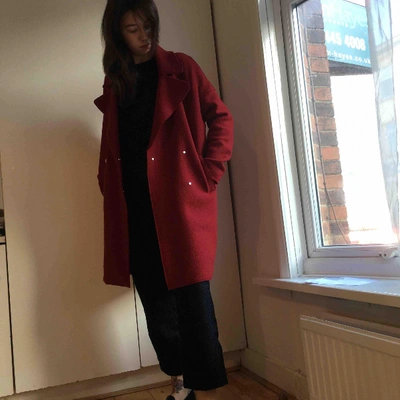 Pre-owned Tommy Hilfiger Red Wool Coat