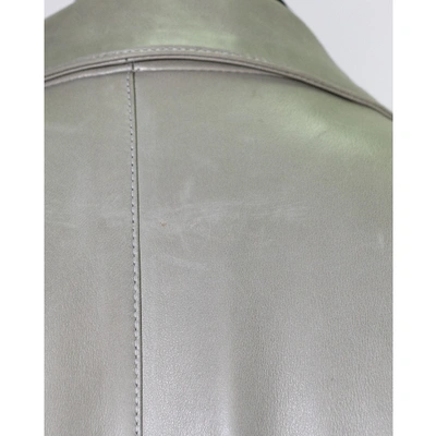 Pre-owned Alaïa Leather Jacket In Grey