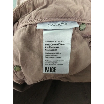 Pre-owned Paige Jeans Slim Jeans In Pink