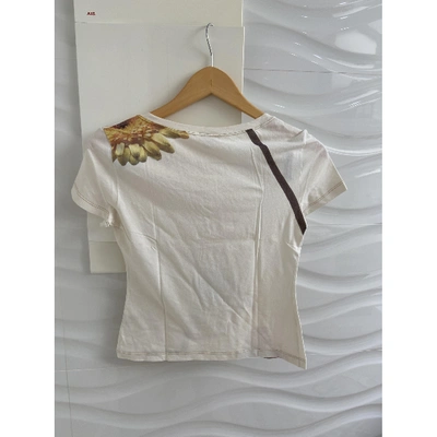 Pre-owned Roberto Cavalli White Cotton Top