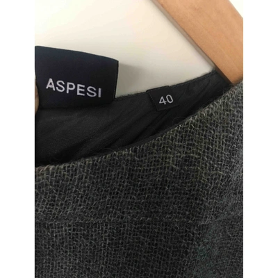 Pre-owned Aspesi Wool Mini Dress In Grey