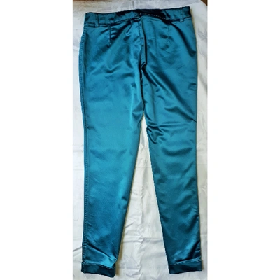 Pre-owned Dolce & Gabbana Slim Pants In Turquoise