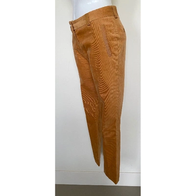 Pre-owned Mulberry Straight Pants In Camel