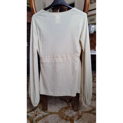 Pre-owned Pinko Beige Cotton Top