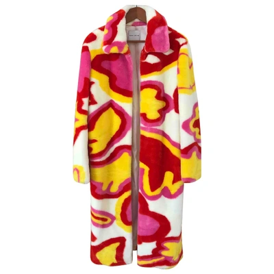 Pre-owned Mira Mikati Faux Fur Coat In Multicolour