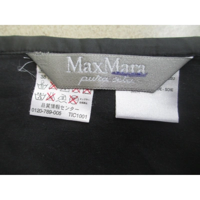 Pre-owned Max Mara Silk Mid-length Skirt In Black