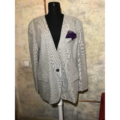 Pre-owned Escada Wool Blazer In Grey