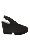 Robert Clergerie Dylan Suede Wedge Sandals In Black