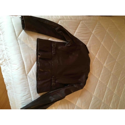 Pre-owned Dolce & Gabbana Brown Leather Leather Jacket