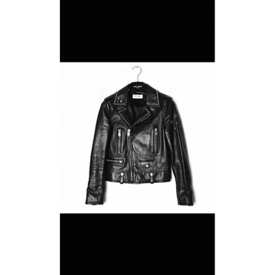 Pre-owned Saint Laurent Black Leather Leather Jacket