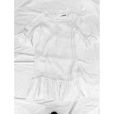 Pre-owned Elie Tahari Linen Mid-length Dress In White