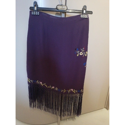 Pre-owned Dolce & Gabbana Silk Mid-length Skirt In Purple