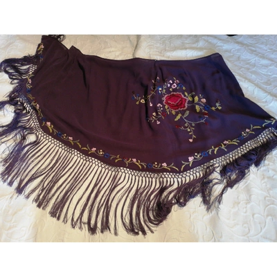 Pre-owned Dolce & Gabbana Silk Mid-length Skirt In Purple