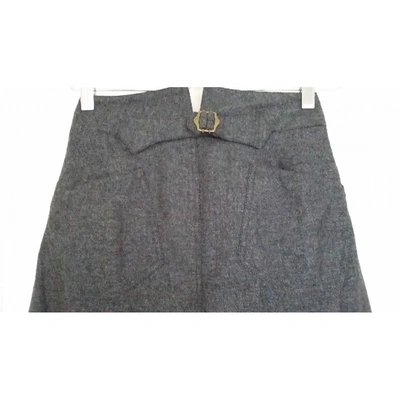 Pre-owned Dolce & Gabbana Grey Wool Skirt