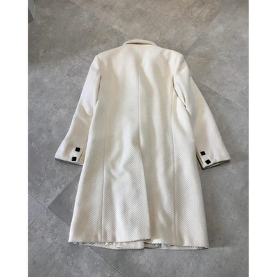 Pre-owned Just Cavalli Wool Coat In White