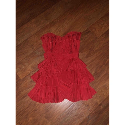 Pre-owned Azzaro Silk Mini Dress In Red