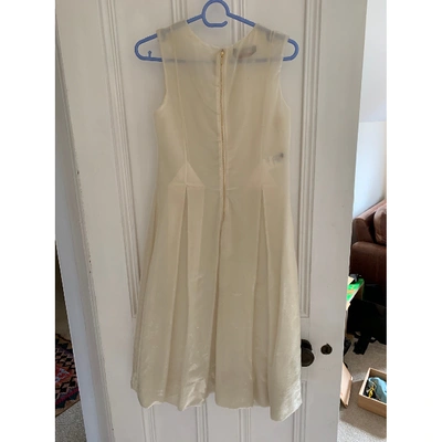 Pre-owned Rochas Silk Mid-length Dress In Ecru