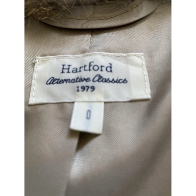 Pre-owned Hartford Beige Rabbit Leather Jacket