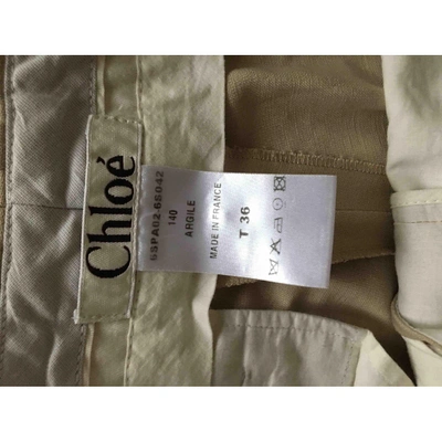 CHLOÉ Pre-owned Linen Short Pants In Beige
